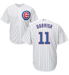 Youth Majestic Chicago Cubs #11 Yu Darvish Replica White Home Cool Base MLB Jersey