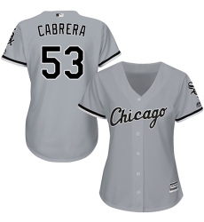 Women's Majestic Chicago White Sox #53 Welington Castillo Replica Grey Road Cool Base MLB Jersey