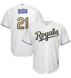 Youth Majestic Kansas City Royals #21 Lucas Duda Replica White Home Cool Base MLB Jersey