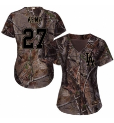 Women's Majestic Los Angeles Dodgers #27 Matt Kemp Authentic Camo Realtree Collection Flex Base MLB Jersey