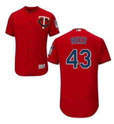 Men's Majestic Minnesota Twins #43 Addison Reed Scarlet Alternate Flex Base Authentic Collection MLB Jersey