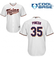 Youth Majestic Minnesota Twins #35 Michael Pineda Replica White Home Cool Base MLB Jersey