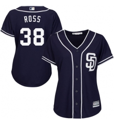 Women's Majestic San Diego Padres #38 Tyson Ross Authentic Navy Blue Alternate 1 Cool Base MLB Jersey