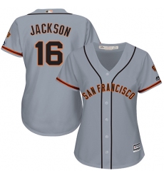 Women's Majestic San Francisco Giants #16 Austin Jackson Replica Grey Road Cool Base MLB Jersey