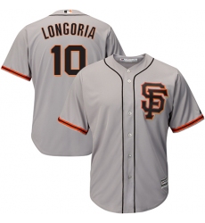 Youth Majestic San Francisco Giants #10 Evan Longoria Authentic Grey Road 2 Cool Base MLB Jersey