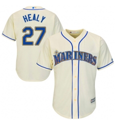 Youth Majestic Seattle Mariners #27 Ryon Healy Replica Cream Alternate Cool Base MLB Jersey