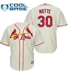 Men's Majestic St. Louis Cardinals #30 Jason Motte Replica Cream Alternate Cool Base MLB Jersey