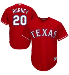 Youth Majestic Texas Rangers #20 Darwin Barney Authentic Red Alternate Cool Base MLB Jersey