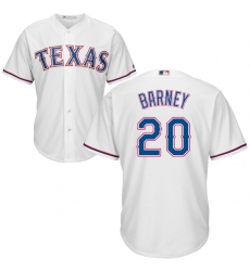 Youth Majestic Texas Rangers #20 Darwin Barney Authentic White Home Cool Base MLB Jersey