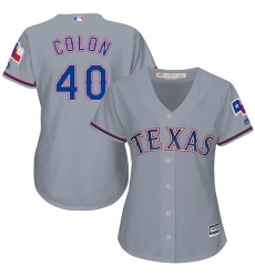 Women's Majestic Texas Rangers #40 Bartolo Colon Authentic Grey Road Cool Base MLB Jersey