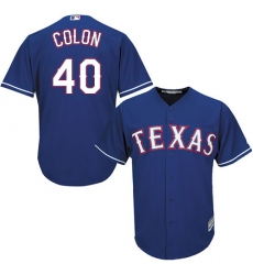 Youth Majestic Texas Rangers #40 Bartolo Colon Authentic Royal Blue Alternate 2 Cool Base MLB Jersey