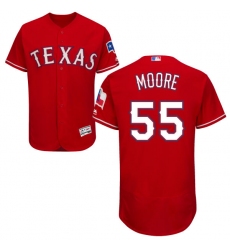 Men's Majestic Texas Rangers #55 Matt Moore Red Alternate Flex Base Authentic Collection MLB Jersey