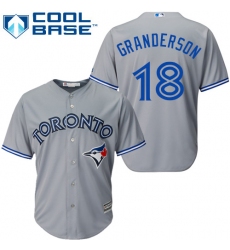 Youth Majestic Toronto Blue Jays #18 Curtis Granderson Replica Grey Road MLB Jersey