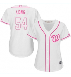 Women's Majestic Washington Nationals #54 Kevin Long Authentic White Fashion Cool Base MLB Jersey