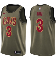 Youth Nike Cleveland Cavaliers #3 George Hill Swingman Green Salute to Service NBA Jersey