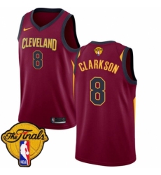 Youth Nike Cleveland Cavaliers #8 Jordan Clarkson Swingman Maroon 2018 NBA Finals Bound NBA Jersey - Icon Edition