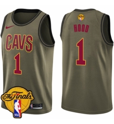 Men's Nike Cleveland Cavaliers #1 Rodney Hood Authentic Gray 2018 NBA Finals Bound NBA Jersey - City Edition