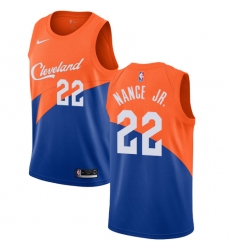 Men's Nike Cleveland Cavaliers #22 Larry Nance Jr. Swingman Blue NBA Jersey - City Edition