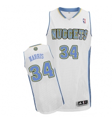 Women's Adidas Denver Nuggets #34 Devin Harris Authentic White Home NBA Jersey