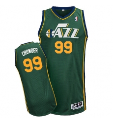 Men's Adidas Utah Jazz #99 Jae Crowder Authentic Green Alternate NBA Jersey
