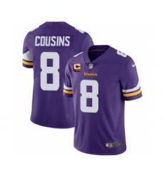 Men's Minnesota Vikings 2022 #8 Kirk Cousins Purple With 4-Star C Patch Vapor Untouchable Limited Stitched NFL Jersey