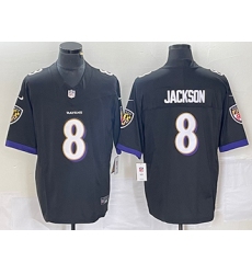 Men's Nike Baltimore Ravens #8 Lamar Jackson Purple 2023 F.U.S.E Coloe Rush Jersey