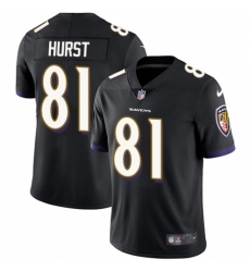Youth Nike Baltimore Ravens #81 Hayden Hurst Black Alternate Vapor Untouchable Limited Player NFL Jersey