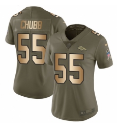 Women's Nike Denver Broncos #55 Bradley Chubb Limited Olive/Gold 2017 Salute to Service NFL Jersey
