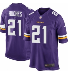Men's Nike Minnesota Vikings #21 Mike Hughes Game Purple Team Color NFL Jersey