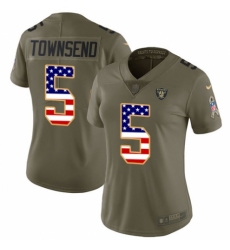 Women's Nike Oakland Raiders #5 Johnny Townsend Limited Olive/USA Flag 2017 Salute to Service NFL Jersey