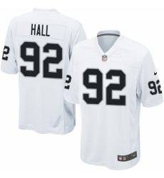 Men's Nike Oakland Raiders #92 P.J. Hall Game White NFL Jersey
