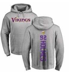 NFL Nike Minnesota Vikings #92 Jalyn Holmes Ash Backer Pullover Hoodie