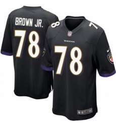 Men's Nike Baltimore Ravens #78 Orlando Brown Jr. Game Black Alternate NFL Jersey