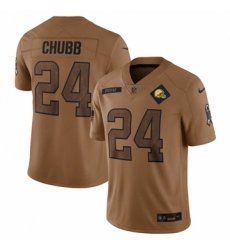 Men's Cleveland Browns #24 Nick Chubb Nike Brown 2023 Salute To Service Limited Jersey
