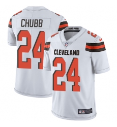 Men's Nike Cleveland Browns #24 Nick Chubb White Vapor Untouchable Limited Player NFL Jersey