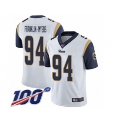 Men's Los Angeles Rams #94 John Franklin-Myers White Vapor Untouchable Limited Player 100th Season Football Jersey