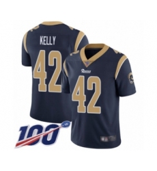 Men's Los Angeles Rams #42 John Kelly Navy Blue Team Color Vapor Untouchable Limited Player 100th Season Football Jersey