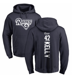 NFL Nike Los Angeles Rams #42 John Kelly Navy Blue Backer Pullover Hoodie