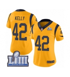 Women's Nike Los Angeles Rams #42 John Kelly Limited Gold Rush Vapor Untouchable Super Bowl LIII Bound NFL Jersey