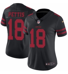 Women's Nike San Francisco 49ers #18 Dante Pettis Black Vapor Untouchable Limited Player NFL Jersey
