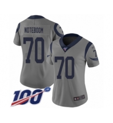 Women's Los Angeles Rams #70 Joseph Noteboom Limited Gray Inverted Legend 100th Season Football Jersey