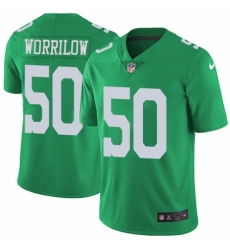 Men's Nike Philadelphia Eagles #50 Paul Worrilow Limited Green Rush Vapor Untouchable NFL Jersey