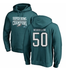 Nike Philadelphia Eagles #50 Paul Worrilow Green Super Bowl LII Champions Pullover Hoodie