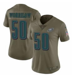 Women's Nike Philadelphia Eagles #50 Paul Worrilow Limited Olive 2017 Salute to Service NFL Jersey