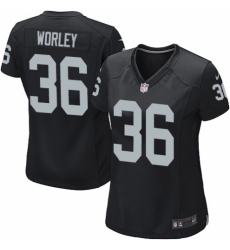 Women's Nike Oakland Raiders #36 Daryl Worley Game Black Team Color NFL Jersey