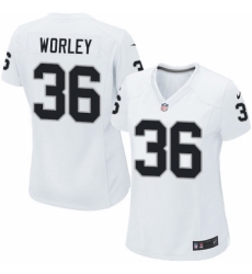 Women's Nike Oakland Raiders #36 Daryl Worley Game White NFL Jersey