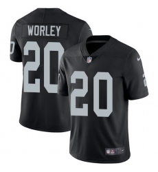Youth Nike Oakland Raiders #20 Daryl Worley Black Team Color Vapor Untouchable Limited Player NFL Jersey