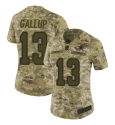 Women's Nike Dallas Cowboys #13 Michael Gallup Limited Camo 2018 Salute to Service NFL Jersey