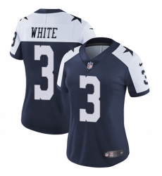 Women's Nike Dallas Cowboys #3 Mike White Navy Blue Throwback Alternate Vapor Untouchable Limited Player NFL Jersey