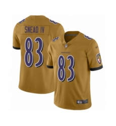 Men's Baltimore Ravens #83 Willie Snead IV Limited Gold Inverted Legend Football Jersey